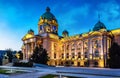 Parliament building in Belgrade, Serbia. Evening view. House of the National Assembly. Belgrade is the capital of Serbia