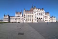 Parliament building in Budapest panorama.
