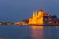 Parliament building Budapest at twilight Royalty Free Stock Photo