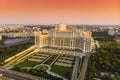 Parliament building or People`s House in Bucharest city. Royalty Free Stock Photo