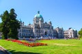 Parliament building in Victoria on a beautiful day with clear blue sky/ Vancouver Island / British Columbia / Canada Royalty Free Stock Photo