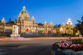 Parliament Building in Victoria at Twilight Royalty Free Stock Photo