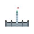 Parliament Buildings, Ottawa icon, flat style