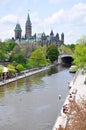 Parliament Buildings and Rideau Canal, Ottawa, Canada Royalty Free Stock Photo