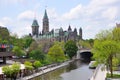 Parliament Buildings and Rideau Canal, Ottawa, Canada Royalty Free Stock Photo