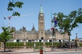 Parliament of Canada Building undergoing renovation on Parliament Hill, Ottawa, Ontario, Canada