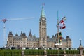 Parliament of Canada Building undergoing renovation on Parliament Hill, Ottawa, Ontario, Canada