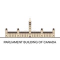 Parliament Hill Buildings in Ottawa, Canada. National historical architecture site of Canada. Tourism and vacation theme. World