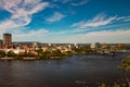 Parliament hill with Canadian parliament buildings and library. Downtown Ottawa in the background. Ottawa, Ontario Royalty Free Stock Photo