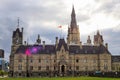 Parliament Hill, Ottawa, Rideau canal. Cloudy sky in Autumn city