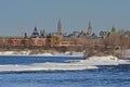 Parliament hill, Ottawa, view from across the river Royalty Free Stock Photo