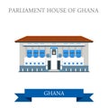 Parliament House of Ghana in Accra flat vector ill