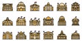 Parliament icons set vector flat