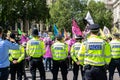 PARLIAMENT SQUARE, LONDON/ENGLAND- 1 September 2020: Police blockade on the first day of 2 weeks of Extinction Rebellion protests