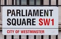 Parliament square road sign