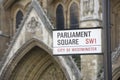 Parliament Square Road Sign London