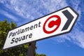 Parliament Square Road Sign in London