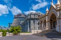 Parliamentary Library and New Zealand Parliament Buildings in Wellington Royalty Free Stock Photo