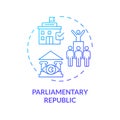 Parliamentary republic blue gradient concept icon