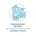 Parliamentary republic soft blue concept icon