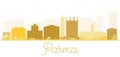 Parma City skyline golden silhouette.