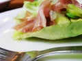 Parma ham and asparagus salad Royalty Free Stock Photo