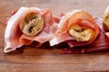 Parma ham and dried fig Royalty Free Stock Photo