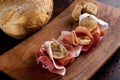 Parma ham and dried fig Royalty Free Stock Photo