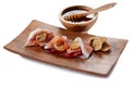 Parma ham dried fig and honey Royalty Free Stock Photo