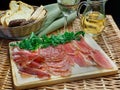 Parma ham (jamon) traditional Italian meat specialties