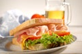 Parma ham sandwich Royalty Free Stock Photo