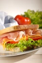 Parma ham sandwich Royalty Free Stock Photo