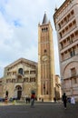 PARMA, ITALY - october 6, 2016: view of Cathedral and Baptistery on Piazza del Duomo in Parma city Royalty Free Stock Photo