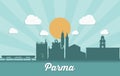 Parma skyline - Italy - vector illustration