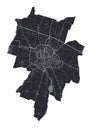 Parma vector map. Detailed black map of Parma city poster with streets. Cityscape urban vector