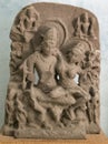 Sandstone Sculpture of Lord Shiva Devi Parvati Uma Maheshwar Type Central India Madhya Pradesh Royalty Free Stock Photo