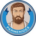 Parmenides line art portrait, vector Royalty Free Stock Photo
