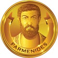 Parmenides gold style portrait, vector