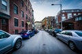 Parmenter Street, in the North End of Boston, Massachusetts. Royalty Free Stock Photo