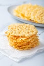 Parmesan cheese cracker chips. Grain Free Dippable Crispy Cheddar Cheese Chips, Keto and Low Carb