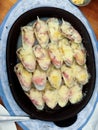 Parmesan cheese raiser clams