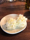 Parmesan served in rosettes