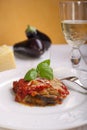 Parmigiana eggplant on dish