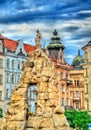 Parnas Fountain on Zerny trh square in the old town of Brno, Czech Republic