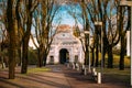 Parnu, Estonia. View Of Tallinn Gate Is Historical Fortification Royalty Free Stock Photo