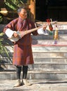 PARO, BHUTAN - November10, 2012 : Unidentified old man musician