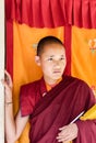 Paro, Bhutan - September 17, 2016: Portrait of a young Bhutanese monk in a monastery in Paro, Bhutan