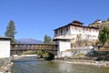 Paro Rinpung Dzong, The traditional Bhutan palace with wooden br Royalty Free Stock Photo