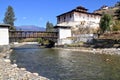 Paro Rinpung Dzong, The traditional Bhutan palace with wooden br Royalty Free Stock Photo