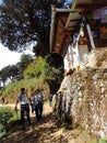 Travellers hiking towards Paro Taktsang of Bhutan